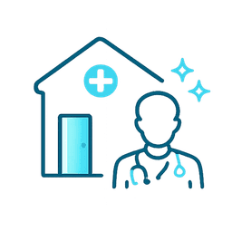 Doctor and clinic-focused icon