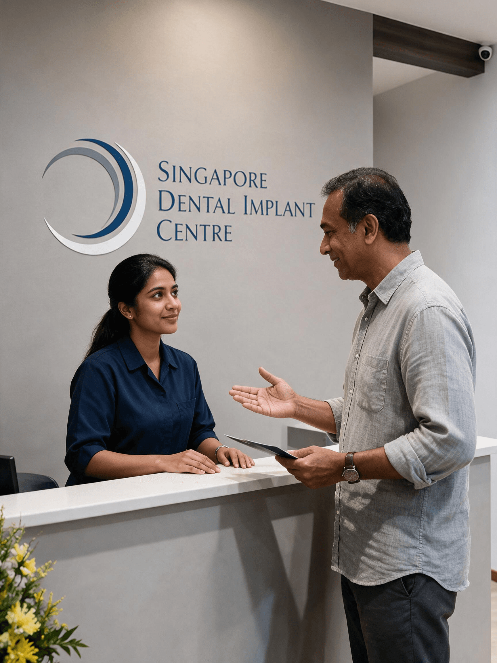 Singapore Dental Implant Centre reception and clinic branding